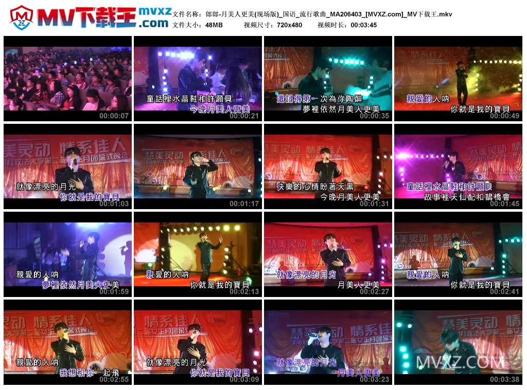 郎郎-月美人更美(现场版)_国语_流行歌曲_MA206403